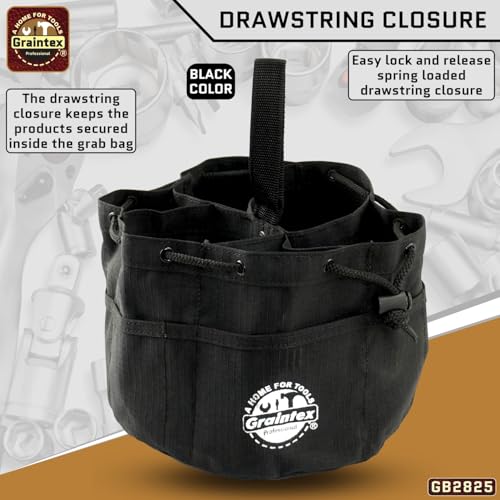 18 Pocket Grab Bags Set of 3 Pcs Rip-Stop Canvas, Drawstring Closure, Small Parts Organizer Bag, Small Tools, Screws, Parts, Parachute Tool Bag, Parachute Tool Organizer for Essential Items - view 5