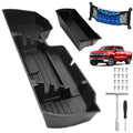 Under Seat Storage for 2019-2026 Chevy Silverado 1500/GMC Sierra 1500 & 2020-2025 Silverado/Sierra 2500HD/3500HD, ABS 6PCS Kit with Mesh Pocket & Inner Bin, Silverado Accessories Black
