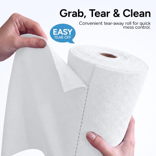 Microfiber Cleaning Cloth Roll (Value Pack of 75) - Size 12x12 Inches, Tear Away Microfiber Towel Rolls, Highly Absorbent, Reusable, Lint and Streak Free Cleaning Rags for Home - view 3