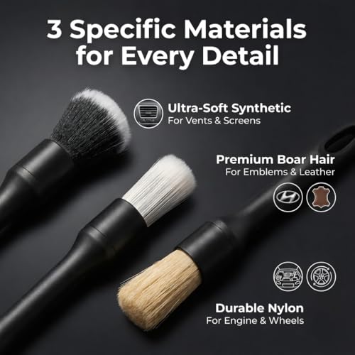 10-Piece Car Interior Cleaning Kit Boar Hair Vent Detailing Set - view 2