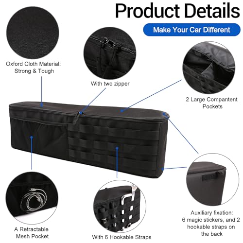 Car Trunk Organizer Compatible with Toyota FJ Cruiser 2007-2021, Black - view 3