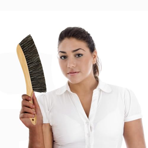 Horse Hair Brush Hand Broom Dusting Brush for Home Cleaning, Wood Handle Soft Brush Duster for Counter Furniture, Bed, Bench Fireplace,Car, Shop Brush Cleaning 14" Long - view 4