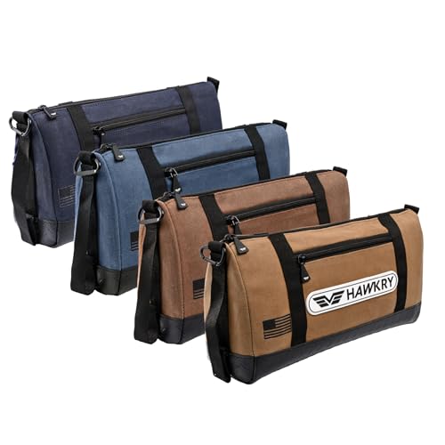 Canvas Tool Pouch Set (4 Pack) – Heavy Duty Tool Organizer Bags with Zipper, Durable Small Tool Bags for Electricians, Contractors, Mechanics and Hardware Storage