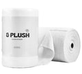 & PLUSH Microfiber Cleaning Cloth Roll - 100 Pack, Tear Away Microfiber Towels, 12" x 12", Reusable, Washable, Streak Free, Ultra Absorbent Dish Rags for Car, Home, Garage or Shop (White)