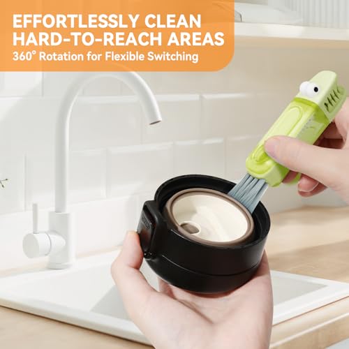 3 in 1 Cup Lid Gap Cleaning Brush Set, Multifunctional Bottle Cleaning Brush, Silicone Cup Lid Gap Cleaner, Home Kitchen Crevice Cleaning Tools (Multicolored) - view 3