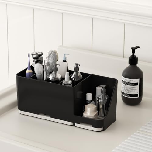 Large Electric Toothbrush Holder - 8 Slots with Quick-Dry Diatomite Base, Fits Sonicare & All Major Brands, Bathroom Countertop Organizer (Black) - view 7