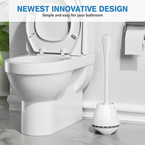 Toilet Brush and Holder 2 Pack, Toilet Brush with Ventilated Holder, Toilet Bowl Brush with Long and Large Handle for Bathroom-Toilet-Cleaning-Bristles-Comfortable - view 6