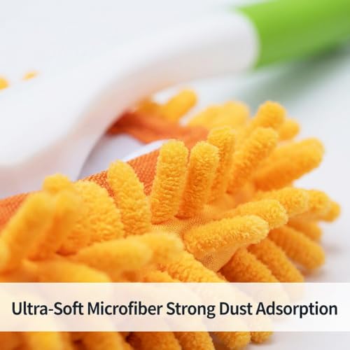 13 Inch Microfiber Feather Duster,with 4 pcs Washable Duster Head, Car Duster, Perfect for Cleaning Windows, Tables, Cars,Furniture, Walls, Fans, Screens - view 5