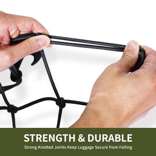 4'x6' Pickup Truck Bed Cargo Net, Heavy Duty Bungee Cargo Net Stretches to 10' x 15' Roof Rack Net with 4"x4" Mesh Grid and 12 Metal Carabiners - view 5
