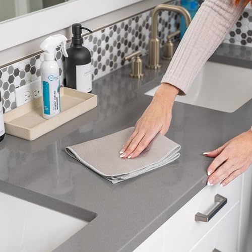 Streakless Microfiber Eco Cleaning Cloth Set - Effortlessly Cleans Stainless, Glass & Stone With Only Water - 3 Pack Set - view 3