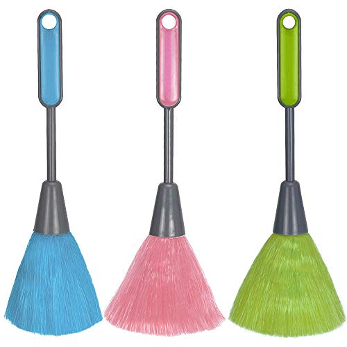 3 Pack Fluffy Microfiber Delicate Kitchen Duster Laptop Keyboard Brush Computer Screen Cleaner Tool Mini Dusting Wand (Blue, Green, Pink)
