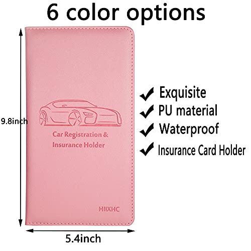 Car Registration and Insurance Card Holder - PU Leather Vehicle Glove Box, Essential Document Organizer Wallet Case Organizer for ID, Driver's License, Cards, Car Accessories for Women&Men - view 2