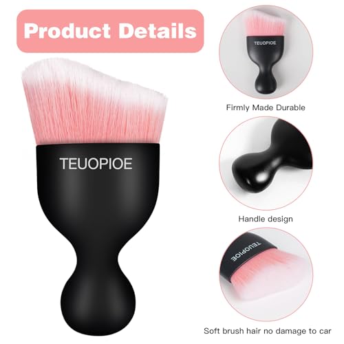 Car Detailing Brush for Interior Dusting and Air Vents,Pink White - view 3