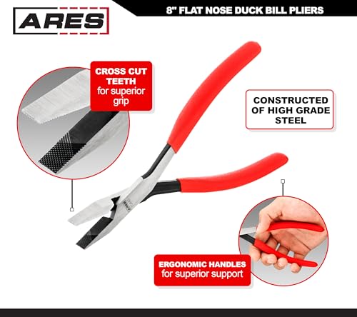 70662 8-In Flat Nose Duck Bill Pliers - Cross Cut Teeth Grip - view 3