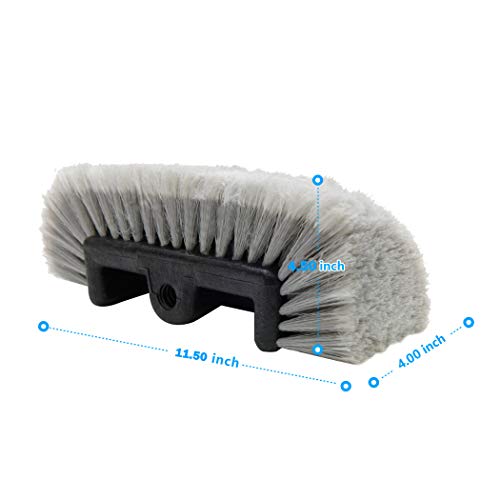 12" Car Wash Brush with Soft Bristle for Auto RV Truck Boat Camper Exterior Washing Cleaning, Grey - view 5