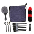 11-Piece Car Detailing Brush Set with Microfiber Towel for Wheels