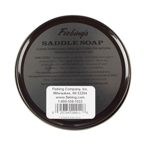 Yellow Saddle Soap for Leather (3.5 oz Tin) - Leather Cleaner & Conditioner to Soften, Protect & Restore Leathercraft - Leather Soap for Car Seat, Couch, Shoe, Purse, Boot, Bag, & Saddles - view 7