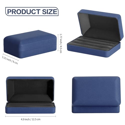 Velet Jewelry Ring Storage Box for Multiple Rings (Blue) - view 4