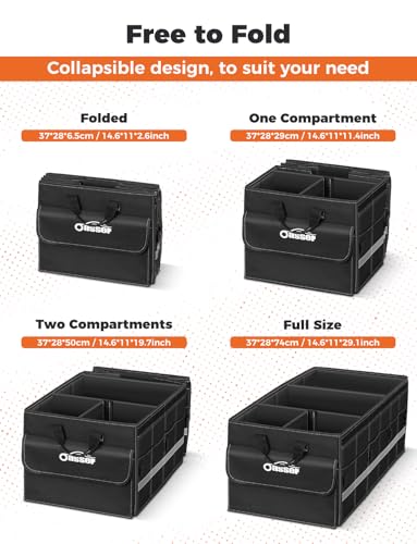 Car Trunk Organizer with Foldable Soft Lid 75L 4 Compartments - view 4