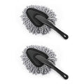 2 Pack Microfiber Car Dash Duster, Super Soft No-Scratch Interior Detail Brush for Dashboard, Air Vents & Center Console, Washable Reusable Cleaning Tool, Gray