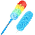 Rainbow Static Duster 24inch Reusable Microfiber Electrostatic Dusters with 2 Beandable and Washable Duster Head for Cleaning Home, Office, Car