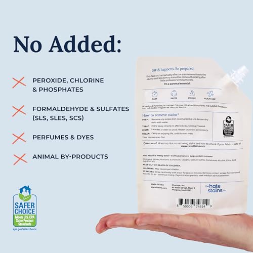Messy Eater Stain Treater - 4oz 2-Pack Spray & 16oz Refill Pouch - Laundry Spot Cleaner for Baby Clothes, Carpet & Fabric - view 6
