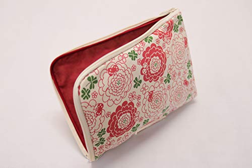 Tekko Canvas Red Book L-shaped Pouch Hana - view 2
