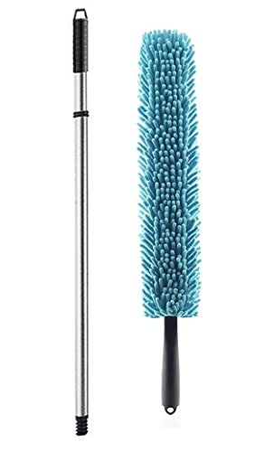 Bendable Microfiber Extending Duster - Bending Micro Fiber Dust Cleaner w/Long Handle for Home Cleaning & Dusting - Flexible Head for Web Free TV, Ceiling & Furniture