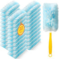 30 Count Microfibre Feather Duster Refills Compatible with Swiffer Dusters, Disposable Static Dust Removal Refills, Multi-Surface Duster with 1 Pcs Short Handle(Unscented, Pack of 1)