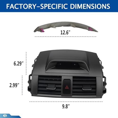 Dashboard Trim Kit Center A/C Vent Panel with Clock+Left/Right Trim Strips - view 6