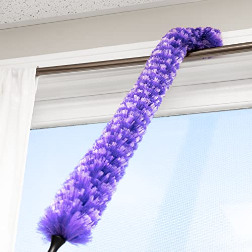 Furry Wand Duster - 30" Netted Fiber Cleaner - Bendable Hand Sweeper Cleans Dust Dirt Lint & Cobwebs on Window Blinds Shelves Counters & More - view 3