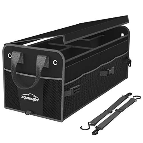 Car Trunk Organizer with Lid & Adjustable Multi Compartment for SUV