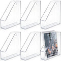 6 Pcs Clear Acrylic Magazine Holder with Handle Desk Organizer