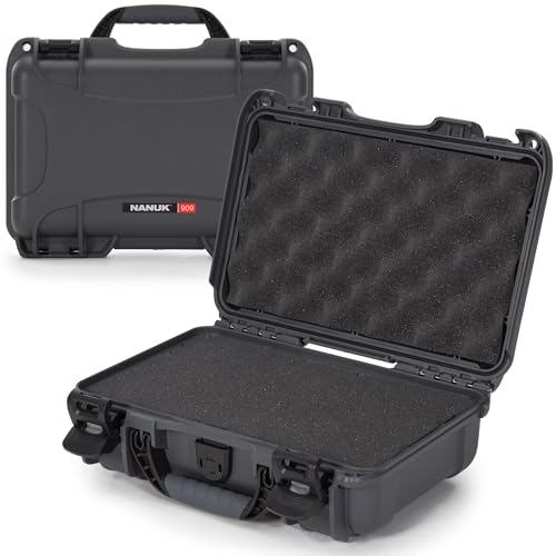 909 Travel Hard Case with Customizable Cubed Foam – Waterproof Camera Case, 12.6” x 9” x 4.4”, Lightweight, Lockable, Dustproof, Impact-Resistant & Durable Protective Case – Graphite