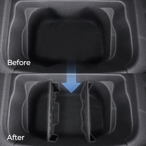 Sub Trunk Divider of under-floor Compatible for Model Y, Model 3 (2017-2023) – Hidden Trunk Organizer – Dividers with Mesh Pockets for Storage Separation (Set of 2) - view 3