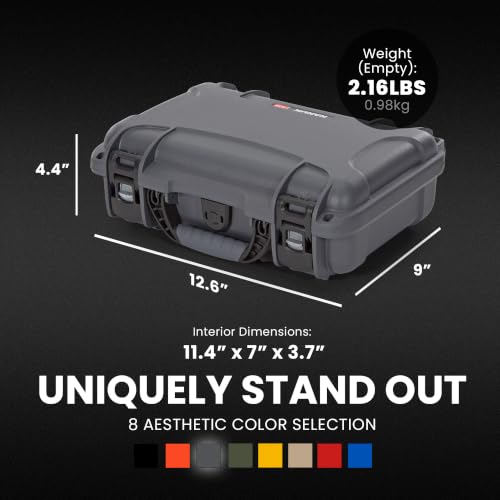 909 Travel Hard Case with Customizable Cubed Foam – Waterproof Camera Case, 12.6” x 9” x 4.4”, Lightweight, Lockable, Dustproof, Impact-Resistant & Durable Protective Case – Graphite - view 4