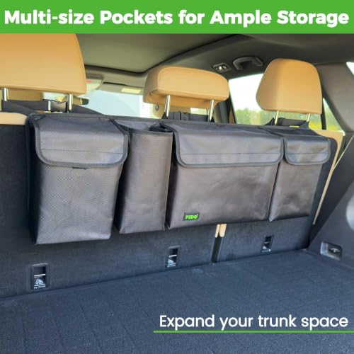 Hanging Trunk Organizer, SUV Backseat Storage Bag, Black - view 3