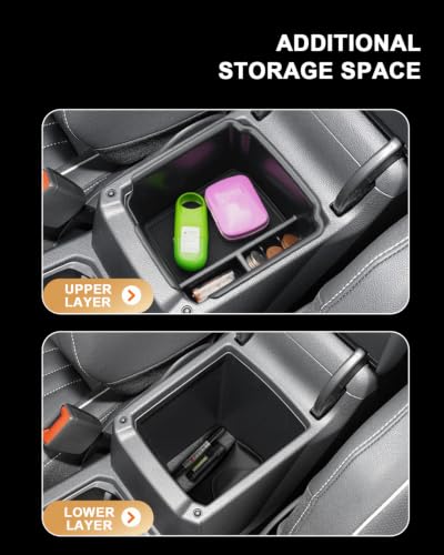 Center Console Organizer For 2018-2024 VW Tiguan/2022-2026 Taos - Armrest Box Storage Tray Compatible with 2018-2024 Tiguan/2022-2026 Volkswagen Taos Accessories Armrest Organizer ABS - view 4
