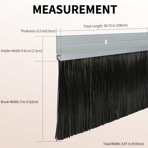 4 Pack Garage Door Brush Seal, 39.37" L x 3" W Bristles, 13ft Total - view 2