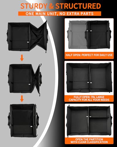 Sturdy Car Trunk Organizer - Firm Inner Panels, Foldable Storage - view 4