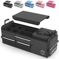 LIBZAKI Oversize 4 in 1 Car Trunk Storage Organizer, Multi Compartment Collapsible Trunk Storage Box with Cooler Bag for Car Truck SUV-Black