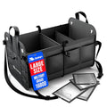 Car Trunk Organizer – Large Collapsible Storage Box with Adjustable Compartments – Heavy-Duty Cargo Organizer for SUV, Truck & Car – Non-Slip Waterproof Trunk Storage Bin for Groceries & Tools