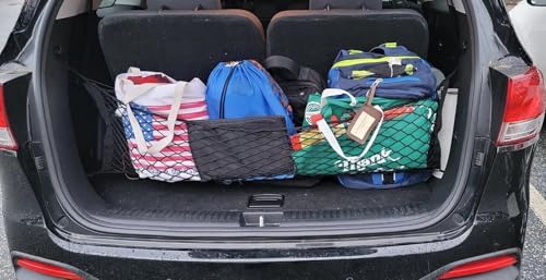 Trunk Organizer Cargo Net for KIA Sorento 2014-2026 – Envelope Style Cargo Net for SUV – Premium Mesh Elastic Car Trunk Organizer Vehicle Carrier Storage – Compatible with Sorento - view 4