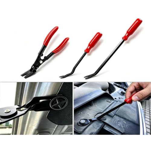 19Pcs Trim Removal Tool Set, Car Panel Door Audio Trim Removal Tool Kit for Automotive Auto Clip Pliers Fastener Remover Nylon Tool Set Vehicle Dash Radio Audio Installer with Storage Bag AUTR19NRD - view 4