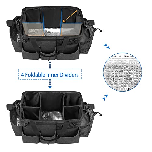Wearable Cleaning Caddy Bag with 4 Foldable Dividers, Black - view 2