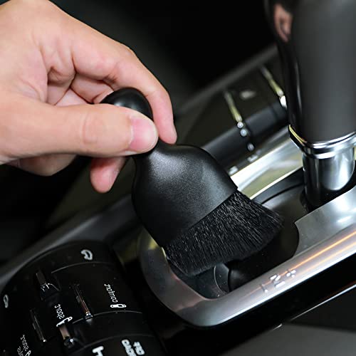 Car Interior Detailing Brush,Soft Bristle Cleaning Brush Car Detailing Brush Dusting Brush,Car Interior Cleaning Tool,Auto Detail Brush Car Dash Duster Brush (Black with Cap) - view 2