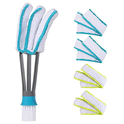 Blind Duster, Window Cleaner Duster Brush with 5 Microfiber Sleeves