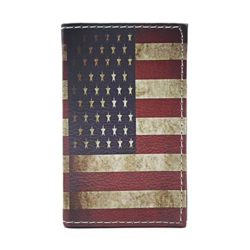 Pen Holder, Rectangle Vintage Pencil Holder with 2 Compartments, PU Leather Art Remote Control Holder Organizer Storage for Desk Accessory (American Flag) - view 3