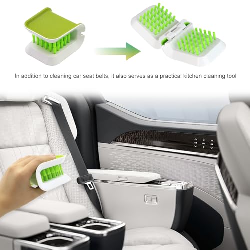Car Seat Belt Cleaning Brush, Nonslip U-Shaped Safety Belt Washing Tool with Double-Sided Bristles, Closeable Seatbelt Detailing Tool Cleaning Brush for Most Vehicles - view 6