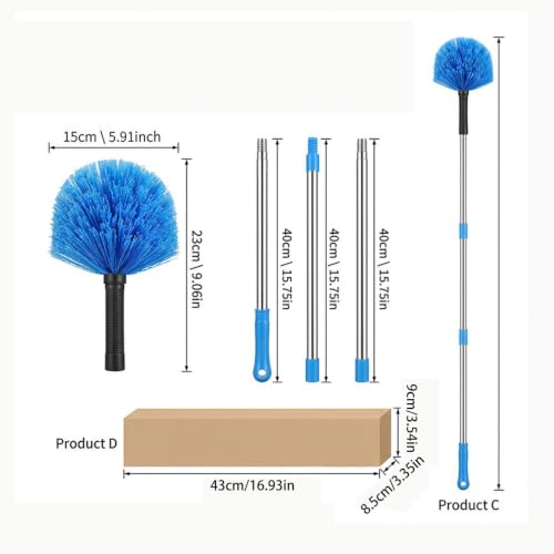 Cobweb Duster with Extension Pole, Long Washable Corner Dust Removal Wand - view 5